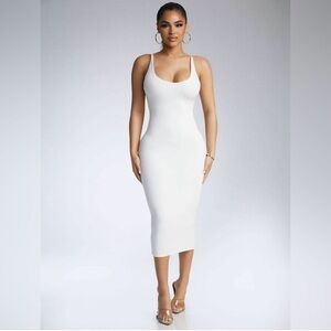 Naked Wardrobe White Midi Dress